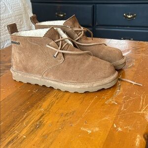 BearPaw Women's Tan Suede Ankle Boots